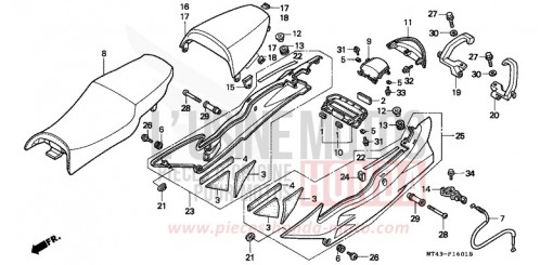 SIEGE/CAPOT ARRIERE (VFR750FR/FS/FT/FV) VFR750FS de 1995